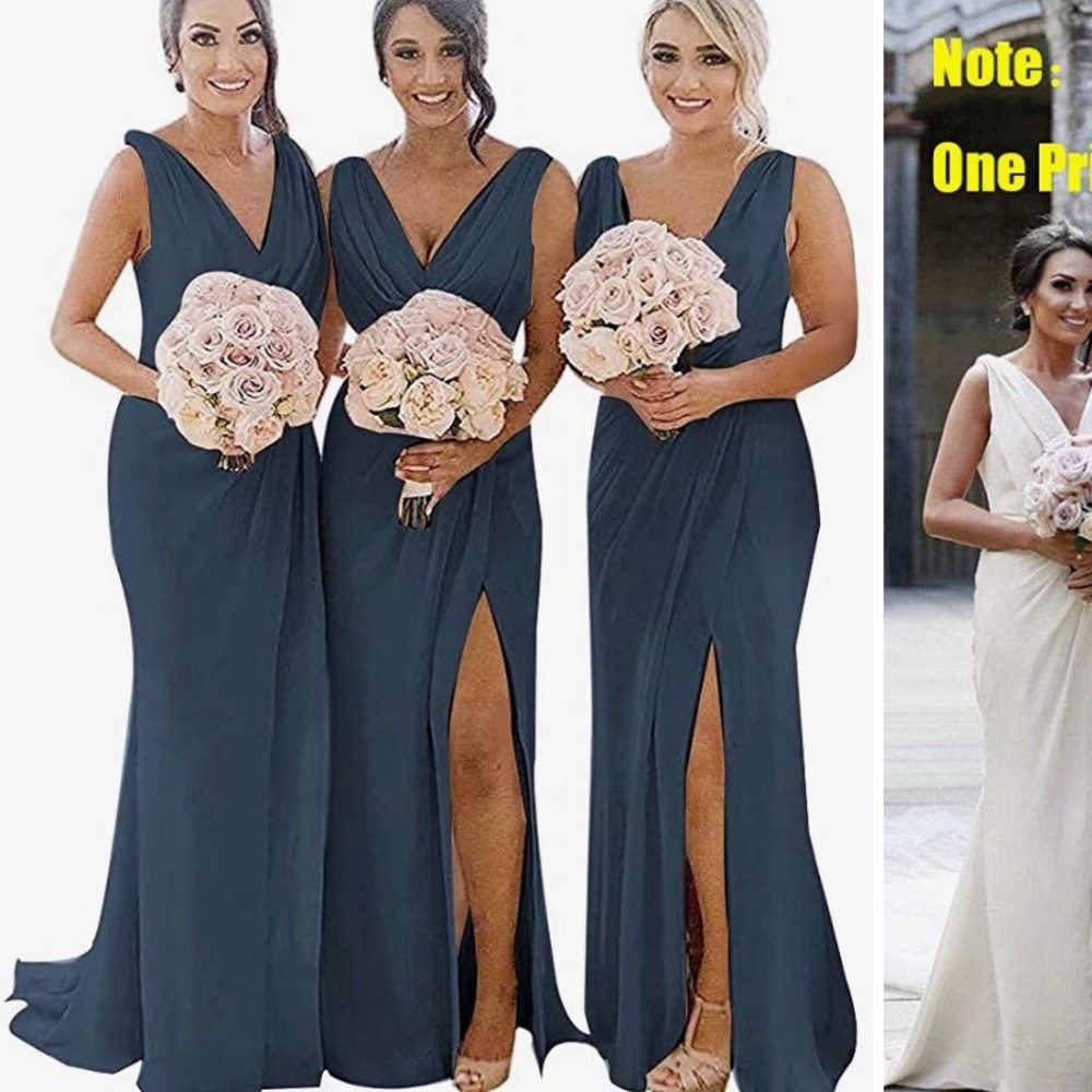 Women's Chiffon Bridesmaid Dress With Slit
